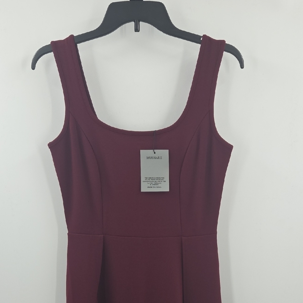 Chic Plum Maxi Dress With Dual Side Slits NWT - Picture 5 of 16